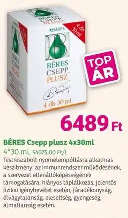 Herbaház BÉRES Csepp plusz ajánlat