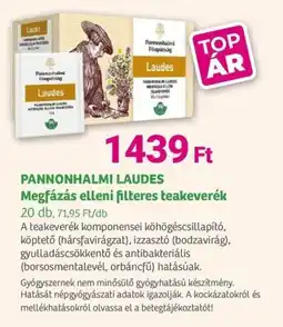Herbaház PANNONHALMI LAUDES Megfázás elleni filteres teakeverék ajánlat