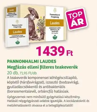 Herbaház PANNONHALMI LAUDES Megfázás elleni filteres teakeverék ajánlat