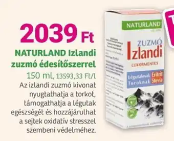 Herbaház NATURLAND Izlandi zuzmó édesítőszerrel ajánlat