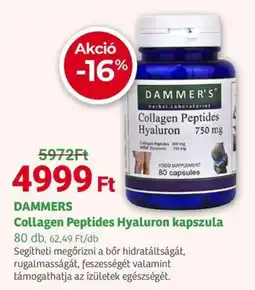 Herbaház DAMMERS Collagen Peptides Hyaluron kapszula ajánlat
