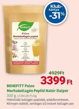 Herbaház BENEFITT Paleo Marhakollagén Peptid Natúr italpor ajánlat