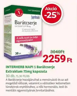 Herbaház INTERHERB NAPI 1 Barátcserje Extraktum kapszula ajánlat