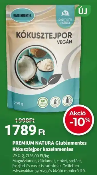 Herbaház PREMIUM NATURA Gluténmentes Kókusztejpor kazeinmentes ajánlat