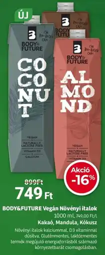 Herbaház BODY&FUTURE Vegán Növényi italok ajánlat