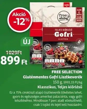 Herbaház FREE SELECTION Gluténmentes Gofri Lisztkeverék ajánlat