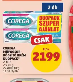 PENNY COREGA MŰFOGSOR-RÖGZÍTŐ KRÉM DUOPACK ajánlat