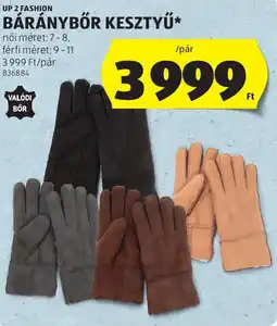 ALDI Up 2 Fashion Báránybőr kesztyű ajánlat