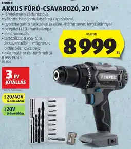 ALDI Ferrex Akkus fúró-csavarozó ajánlat