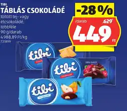 ALDI Tibi Táblás csokoládé ajánlat