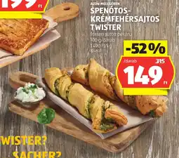 ALDI Azon Melegében Spenótos-krémfehérsajtos twister ajánlat