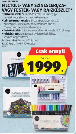 ALDI Home creation filctoll- színesceruza- festék- rajzkészlet ajánlat