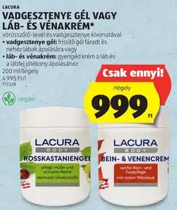 ALDI Lacura vadgesztenye gél, láb- és vénakrém ajánlat