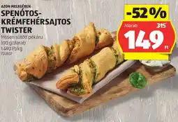 ALDI Azon Melegében Spenótos-krémfehérsajtos twister ajánlat