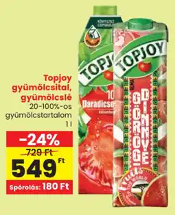 Spar Topjoy gyümölcsital, gyümölcslé ajánlat