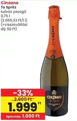 Spar Cinzano To Spritz ajánlat