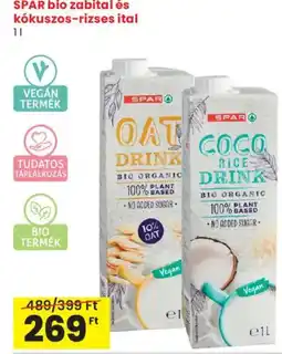 Spar SPAR bio zabital és kókuszos-rizses ital ajánlat