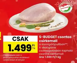 Spar S-BUDGET csontos csirkemell ajánlat