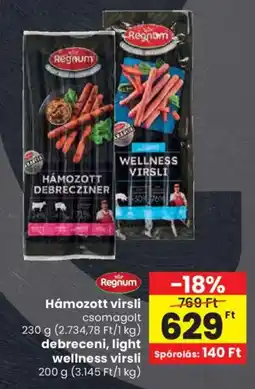 Spar Regnum Hámozott virsli ajánlat