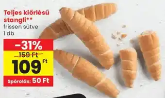 Spar Teljes kiőrlésű stangli ajánlat