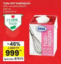 Spar Tolle UHT habtejszín ajánlat