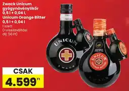 Spar Zwack Unicum gyógynövénylikőr, Unicum Orange Bitter ajánlat