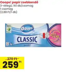 Spar Ooops! papír zsebkendő ajánlat