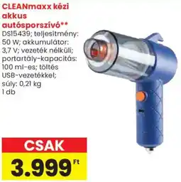 Spar CLEANmaxx kézi akkus autósporszívó DS15439 ajánlat
