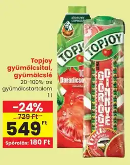 Spar Topjoy gyümölcsital, gyümölcslé ajánlat