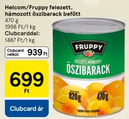Tesco Helcom/Fruppy felezett, hámozott őszibarack befőtt ajánlat