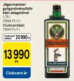 Tesco Jägermeister gyógynövénylikőr kézi adagolóval ajánlat