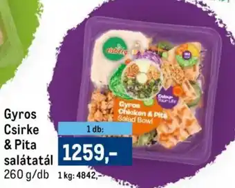 Gyros Csirke & Pita salátatál