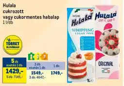 Metro Hulala cukrozott, cukormentes habalap ajánlat