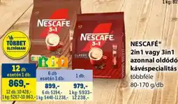 Metro NESCAFE 2in1, 3in1 azonnal oldódó kávéspecialitás ajánlat