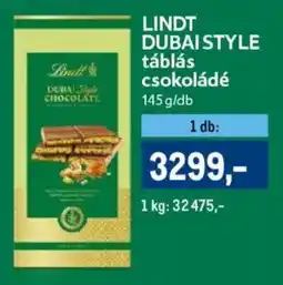 Metro Lindt Dubai Style táblás csokoládé ajánlat