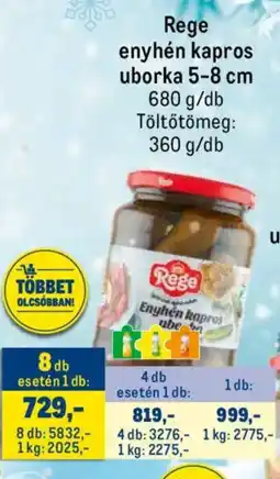 Metro Rege enyhén kapros uborka ajánlat