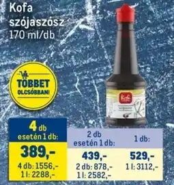 Metro Kofa szójaszósz ajánlat