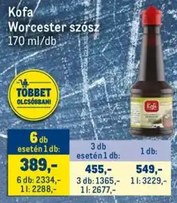 Metro Kofa Worcester szósz ajánlat