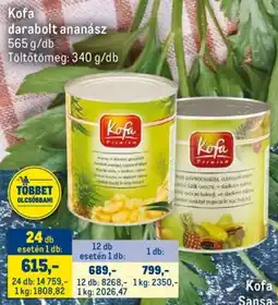 Metro Kofa darabolt ananász ajánlat