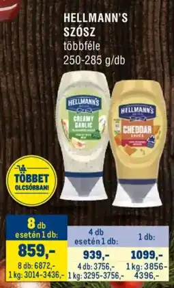 Metro Hellmann's szósz ajánlat