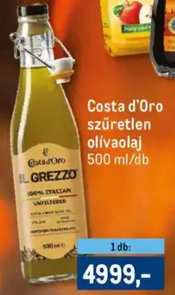 Metro Costa d'Oro szűretlen olívaolaj ajánlat