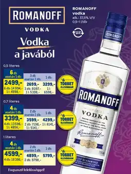 Metro ROMANOFF Vodka ajánlat