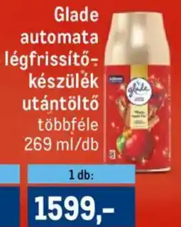 Metro Glade automata légfrissítő- készülék utántöltő ajánlat