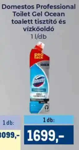 Metro Domestos Professional Toilet Gel Ocean toalett tisztító és vízkőoldó ajánlat