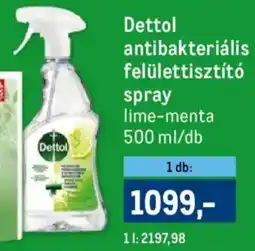Metro Dettol antibakteriális felülettisztító spray ajánlat
