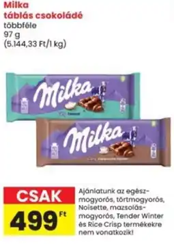 Interspar Milka táblás csokoládé ajánlat