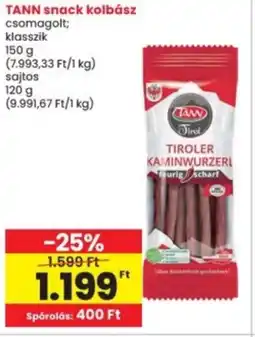Interspar TANN snack kolbász ajánlat