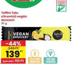 Interspar Toffini Tofu citromízű vegán desszert ajánlat