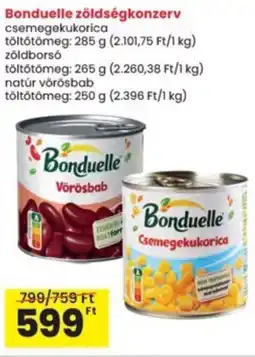 Interspar Bonduelle zöldségkonzerv ajánlat