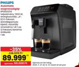 Interspar PHILIPS Automata eszpresszógép ajánlat